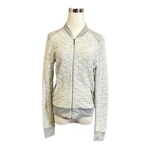 Paraphrase Athleisure Women's Jacket Full Zip Gray Tan Pockets Size Small